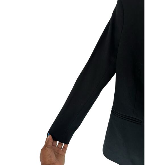 J.Crew Black Stretch Twill Basic Classic Classy Open Going‎ Out Blazer Size 0 - Picture 4 of 11